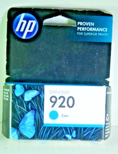 HP 920 Cyan Ink Cartridge Genuine - Exp. Oct 2014 - Picture 1 of 3