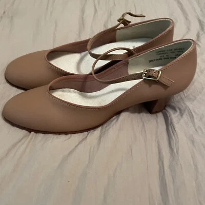 Capezio Dance Shoe Womens 8 1/2 Narrow 560 Sun Tan Nude Heel New WO Box  Strap - Image 1 of 4