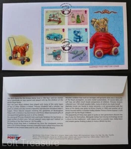Estampillas de Guernsey: "Europa CEPT - Juguetes antiguos" hoja de recuerdo de 6 valores FDC 2015 - Imagen 1 de 3