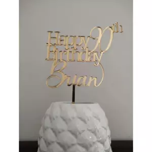 Personalised Custom Birthday Cake Topper MESSAGE for Name and Age - Picture 1 of 6