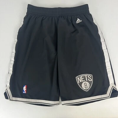 Brooklyn Nets NBA Adidas Basketball Shorts Black Embrodiered Men's Size Large - Image 1 of 4