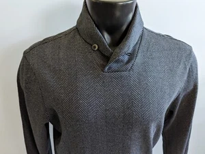 Suéter Crosby & Howard para Hombre Cuello de Chal Talla M Gris Negro NUEVO - Imagen 1 de 13