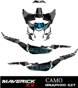 Maverick X3 Graphic Kit Can-Am sticker Decals CamAm UTV SXS Wrap 17 18 19 CAMO 2 - Picture 1 of 2