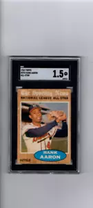 1962 Topps Hank Aaron Milwaukee Braves AS #394⭐️💥🎯SGC Graded 1.5 - Picture 1 of 2