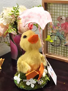 Easter Spring Natural Sisal Yellow Duck Figurine Tabletop Home Decor 12" - Picture 1 of 9