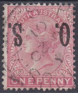 SOUTH AUSTRALIA 1899 QV OS 1D ERROR OS INVERTED USED - Picture 1 of 2