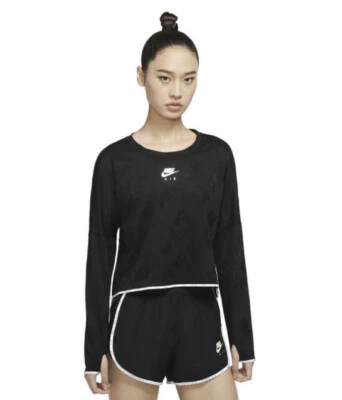 Nike Air Womens Long Sleeve Running Top Black - CJ1882 010 - XS - Image 1 of 4