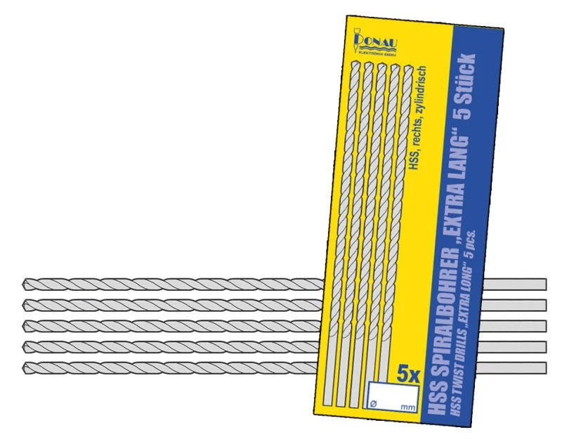 5 x HSS Bohrer "extra lang", 0,5 - 3,0 mm - Größenauswahl (HSSL) - Bild 1 von 1
