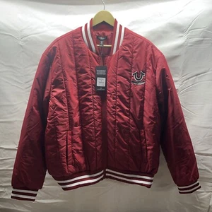 Chaqueta acolchada vertical True Religion “Dalia roja” roja talla grande nueva con etiquetas - Imagen 1 de 7