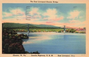 PC vintage East Liverpool Ohio-Chester West Virginia pubblicato 1941 - Foto 1 di 2