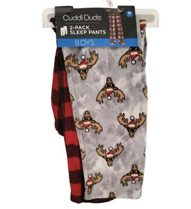 Cuddl Duds Boy SZ 8/M 2-pack Sleeper Pants/bottoms. Christmas NWT - Picture 1 of 3