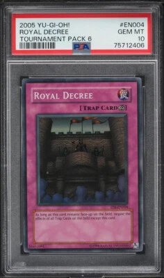 2005 YUGIOH TP6-EN004 ROYAL DECREE SUPER RARE PSA 10 GEM MINT #75712406 - Image 1 of 2