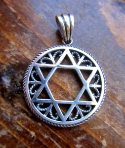 Star of David .925 Sterling Silver Judaic Israel Hexigram Pendant Jewelry - Picture 1 of 17