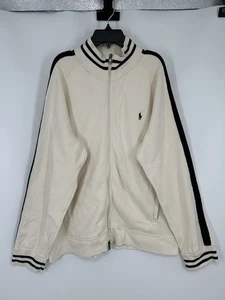 Polo Ralph Lauren Trainingsjacke Sweatshirt Full Zip Up Off White gestreift Herren XL - Bild 1 von 7
