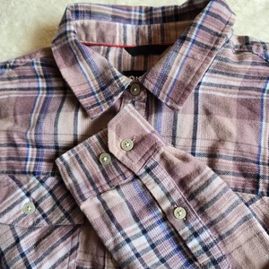 Marmot Plaid Flannel Top Women’s Medium Multi-Colors Long-Sleeve Button Up Shirt - Picture 1 of 24