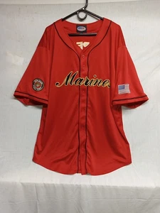 USMC Marines Semper Fi Baseball Jersey Red 2XL - Picture 1 of 7