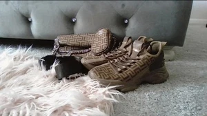 Size 8 Brown Steve Madden Sneakers w/ Matching Crossbody - Picture 1 of 3