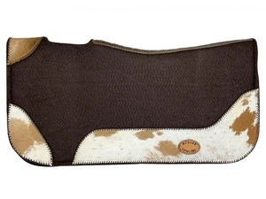 Klassy Cowgirl Barrel Style Felt Saddle Pad w/ Hair-On Cowhide - Picture 1 of 1