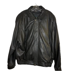 DANIER LEATHER CANADA Men’s Black Soft Lambskin Bomber Jacket With Liner Size XL - Picture 1 of 24