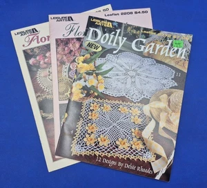 Tapetes florales vintage para artes de ocio 3 folletos con patrón de ganchillo - Imagen 1 de 7