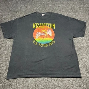 Y2K Vintage 05' Led Zeppelin US Tour 1975 Band Adult-2XL Tee Hanes Heavyweight - Picture 1 of 11