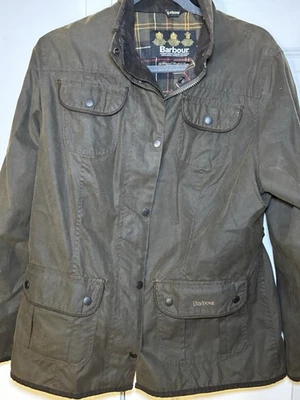 Barbour Women’s Waxed - Olive Green Utility Jacket, XL - Image 1 of 4