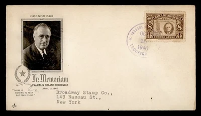 DR WHO 1946 HONDURAS FDC FDR ROOSEVELT ARTCRAFT CACHET  i60543 - Image 1 of 2