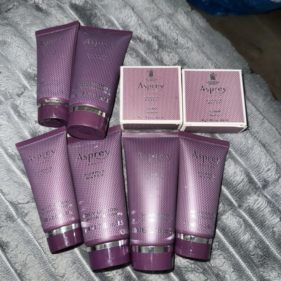 Asprey London Purple Water Travel Sizes 1.7 1.2 Soap Shampoo Conditioner Gel 825 - Image 1 of 3