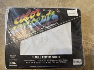 Color concepts vintage white full fitted sheet 180 thread count no iron Parcale - Picture 1 of 5