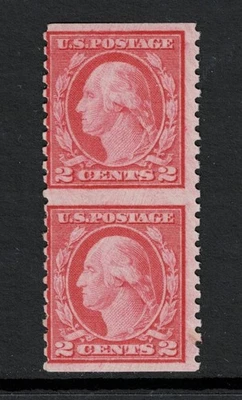 SCOTT#540a, 2c CARMINE ROSE VERTICAL PAIR, IMPERF HORIZONTAL. - Image 1 of 2