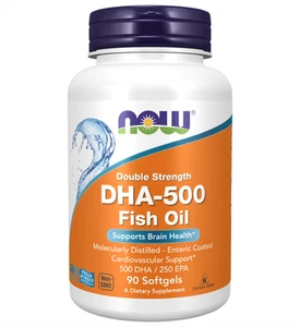 Now Foods Double Strenght DHA-500 Fish Oil 90 Softgels - Picture 1 of 1