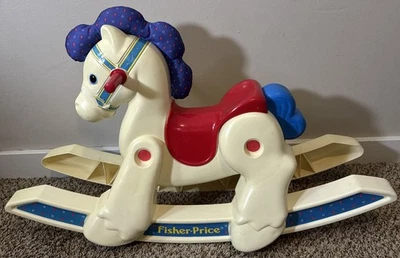 Vintage 1988 Fisher Price cavalo de balanço pônei brinquedo infantil 1016 - Imagem 1 de 4