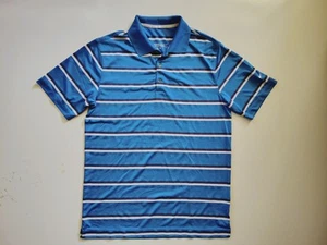 Nike Golf Tour Performance Dri Fit Poloshirt Herren M hellblau weiß grau gestreift - Bild 1 von 9