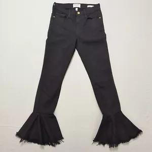 FRAME sz 27 Flare Cuff Le Skinny de Jeanne Black witchy vamp goth dark fairy EUC - Picture 1 of 14
