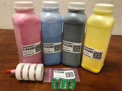 (EC0NOMY) 4 recambios de tóner para Toshiba e-Studio 2000AC, 2500AC + 4 chips (T-FC200) Foto 1 de 4