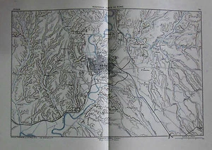 1884 Original Militärkarte MARGA..KARTE NEUE BEFESTIGUNGEN VON ROM ROM.. - Bild 1 von 1