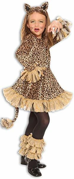 Palamon Living Fiction Feisty Leopard 4pc Girl Costume Tan Medium 8-10