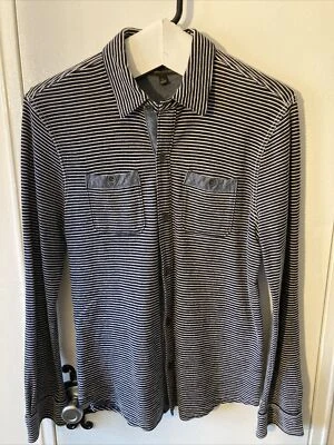 Banana Republic Men's Blue Button Up Striped Preppy Knit  Large - Image 1 of 3