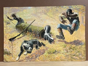 Antique American Litho Black Americana Advertising Art Print Remington Rifle - Picture 1 of 10