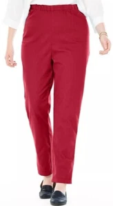 WOMAN WITHIN Women’s Stretch Fineline Denim Jean 3X 30/32 Red Pull on - Picture 1 of 2
