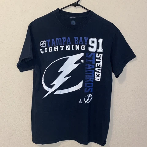 NHL Tampa Bay Lightning T-Shirt #91 Steven Stamkos Black Size M Hockey Cover