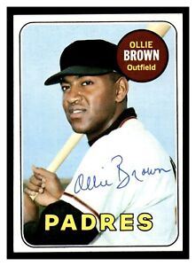 Ollie Brown 1969 Topps #149 Autographed Padres 81554