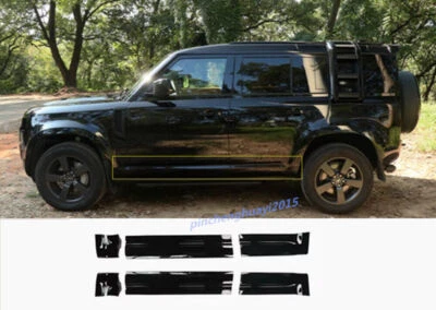For Land Rover Defender 110 Gloss Black Side Door Body Guard Molding Cover Trim - Image 1 of 4