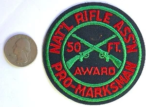 VINTAGE NRA NATIONAL RIFLE ASSOCIATION PRO-MARKSMAN 50 FT EMBROIDERED PATCH  - Picture 1 of 1
