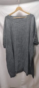 UZI NYC Women's Gray Cotton Maxi Dress, Oversized Casual Tunic for Spring - Picture 1 of 1