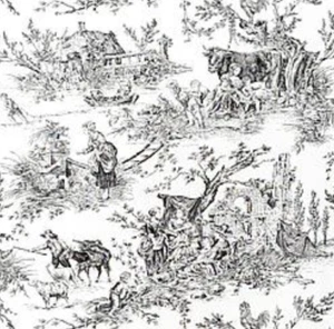 Thibaut - Chateau Du Loir, Black on Creamy White WALLPAPER, DOUBLE ROLL - Picture 1 of 4