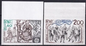 Francia 1981 Yvert 2138/39 Europa imperforada CEPT Folklore Estampillada sin montar o nunca montada en muy buen estado - Imagen 1 de 2