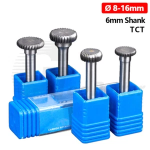 6mm Shank Tungsten Carbide Rotary Tool Bit Burr Cutter File Disc Wheel Ø 8-16mm - Picture 1 of 17