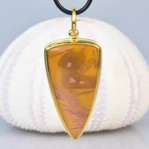 Anhänger Tube Achat Mehrfarbige Cabochon & Gold Vermeil Sterlingsilber 11.85 G - Bild 1 von 11