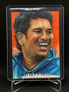 2013 Leaf Masterworks Artist Proof Sketch Card Chris Henderson Sachin Tendulkar - Bild 1 von 2